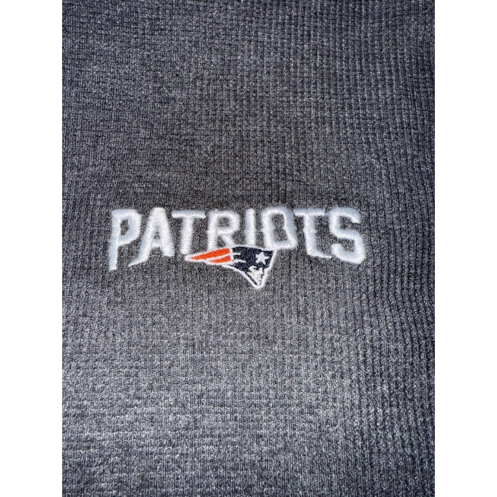 NEW 3XL Gray New England Patriots Waffle Knit L/S Shirt Henley Thermal NFL